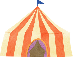 Stylized Watercolor Circus Tent